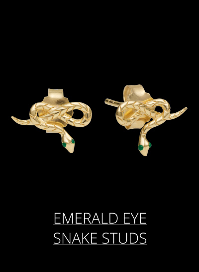 Emerald Eye Snake Studs