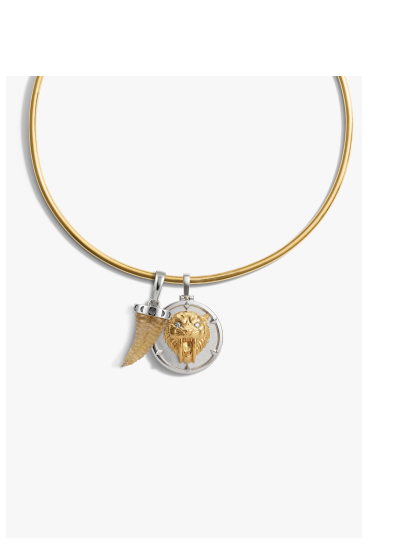 Sapphire Saber-Toothed Cat Collar Necklace
