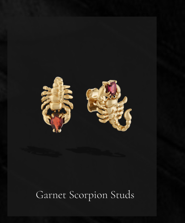 Gemstone Scorpion Studs