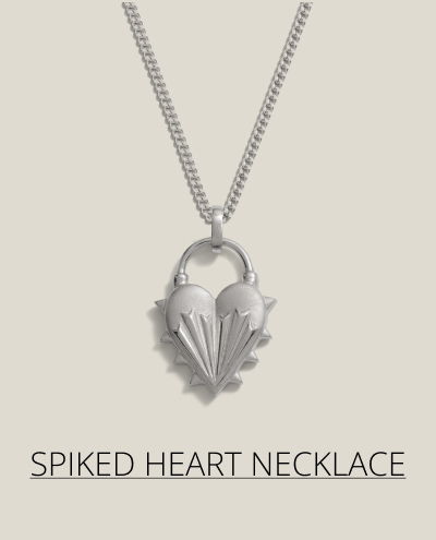 Men's Spiked Heart Necklace