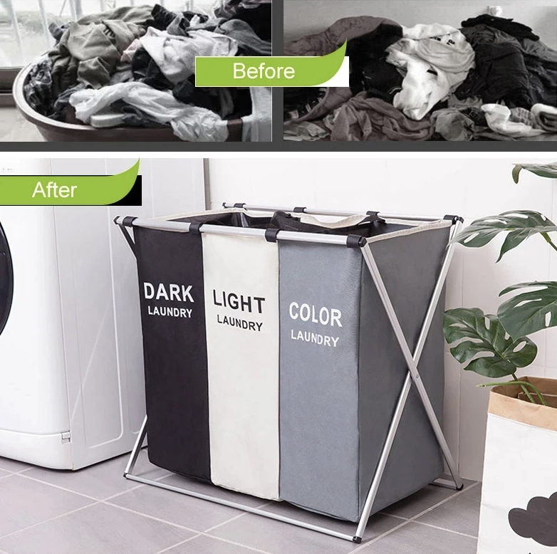 3-Section Laundry Basket