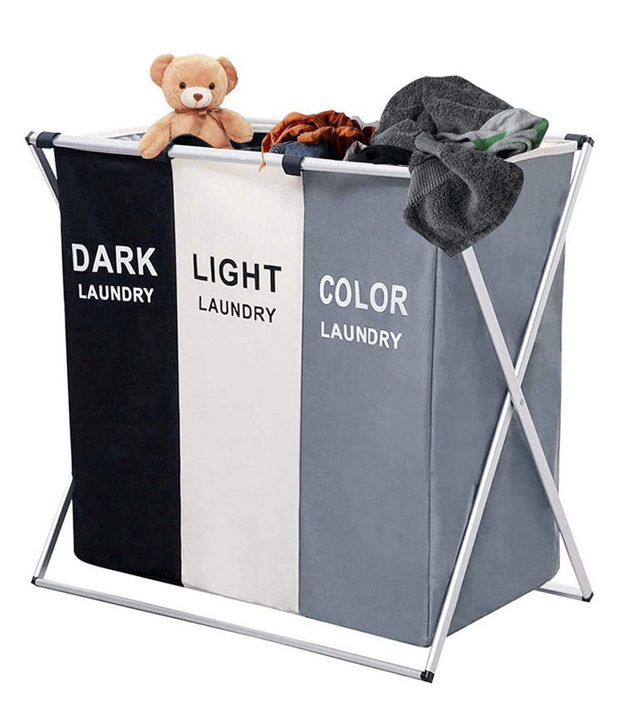 3-Section Laundry Basket