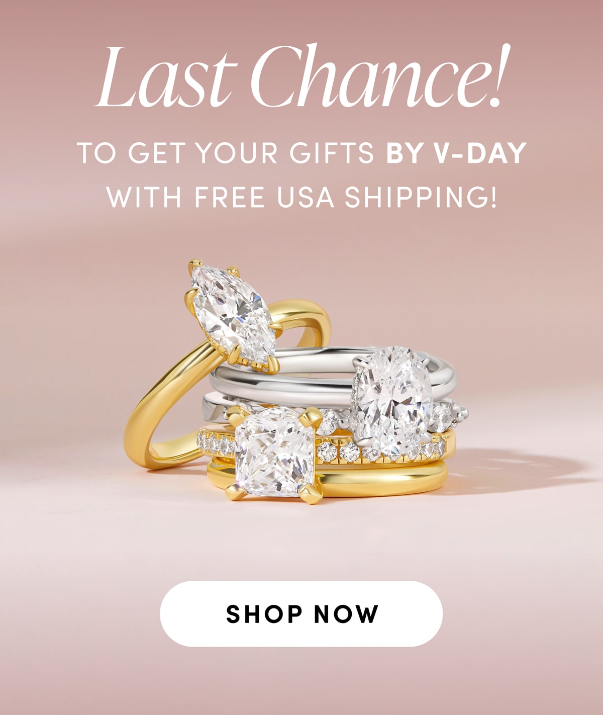 Last Chance! TO GET YOUR GIFTS BY V-DAY WITH FREE USA SHIPPING! SHOP NOW