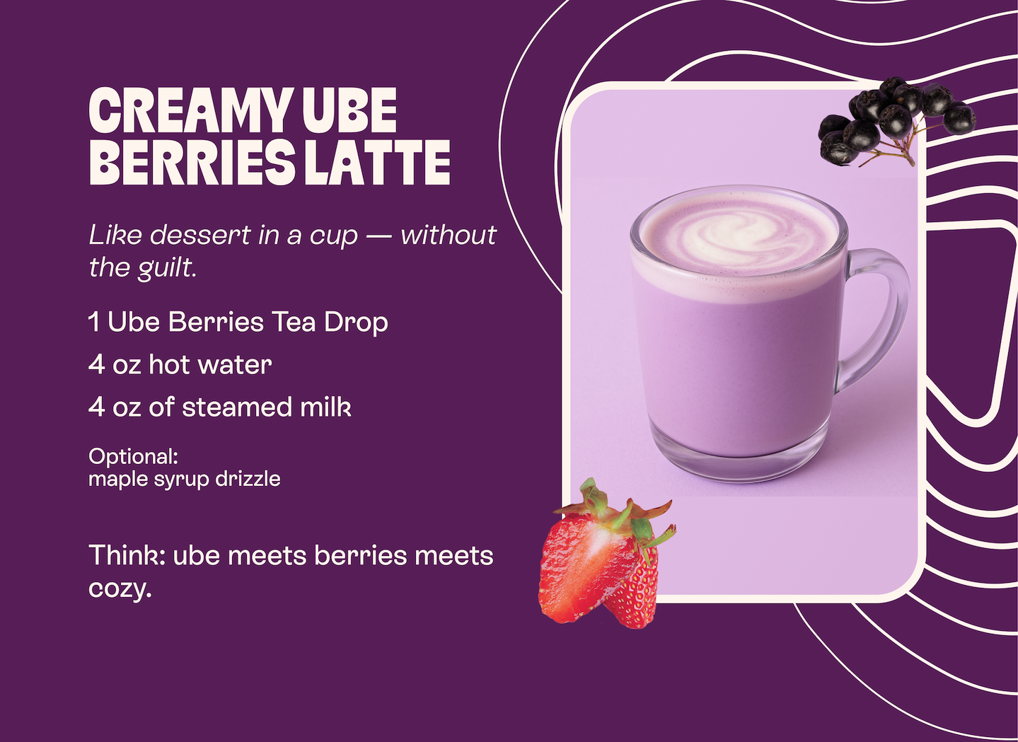 Creamy Ube Berries Latte
