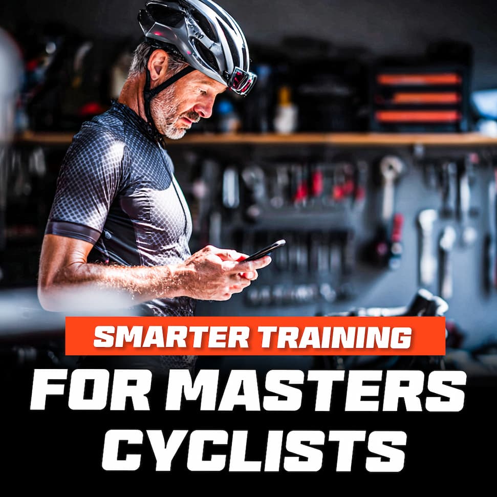 Promotional graphic for smarter training guidance for Masters cyclists