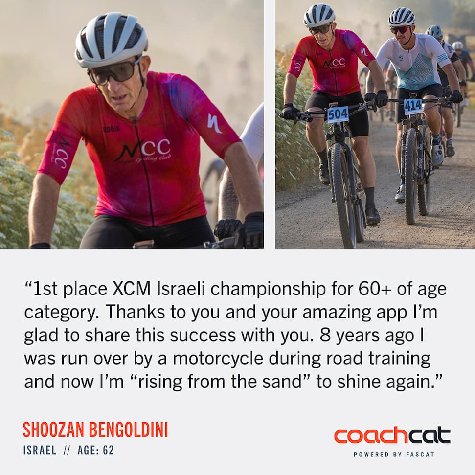 Graphic of a CoachCat athlete testimonial 