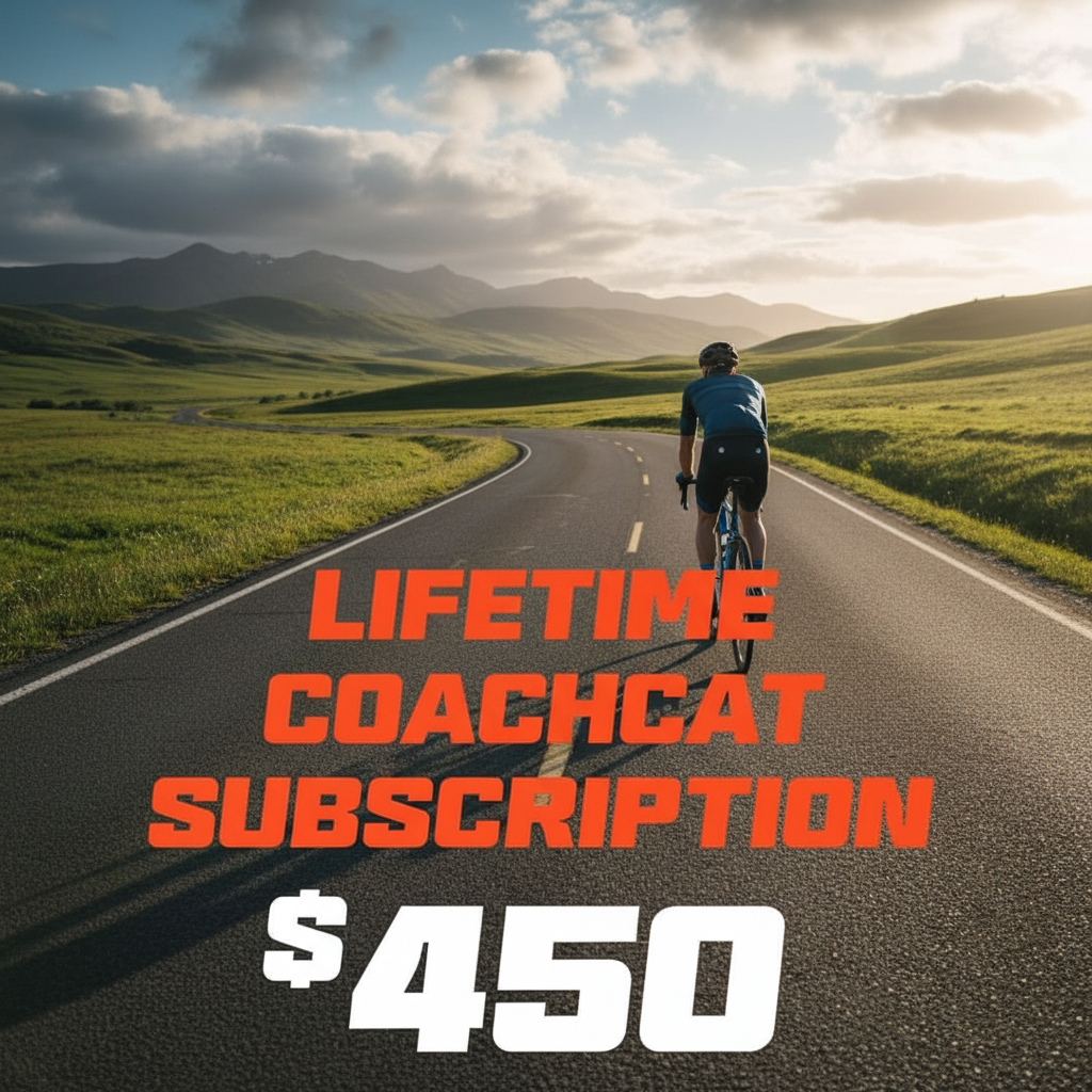 an image of a man riding a bike down a road with the words life time chachiat