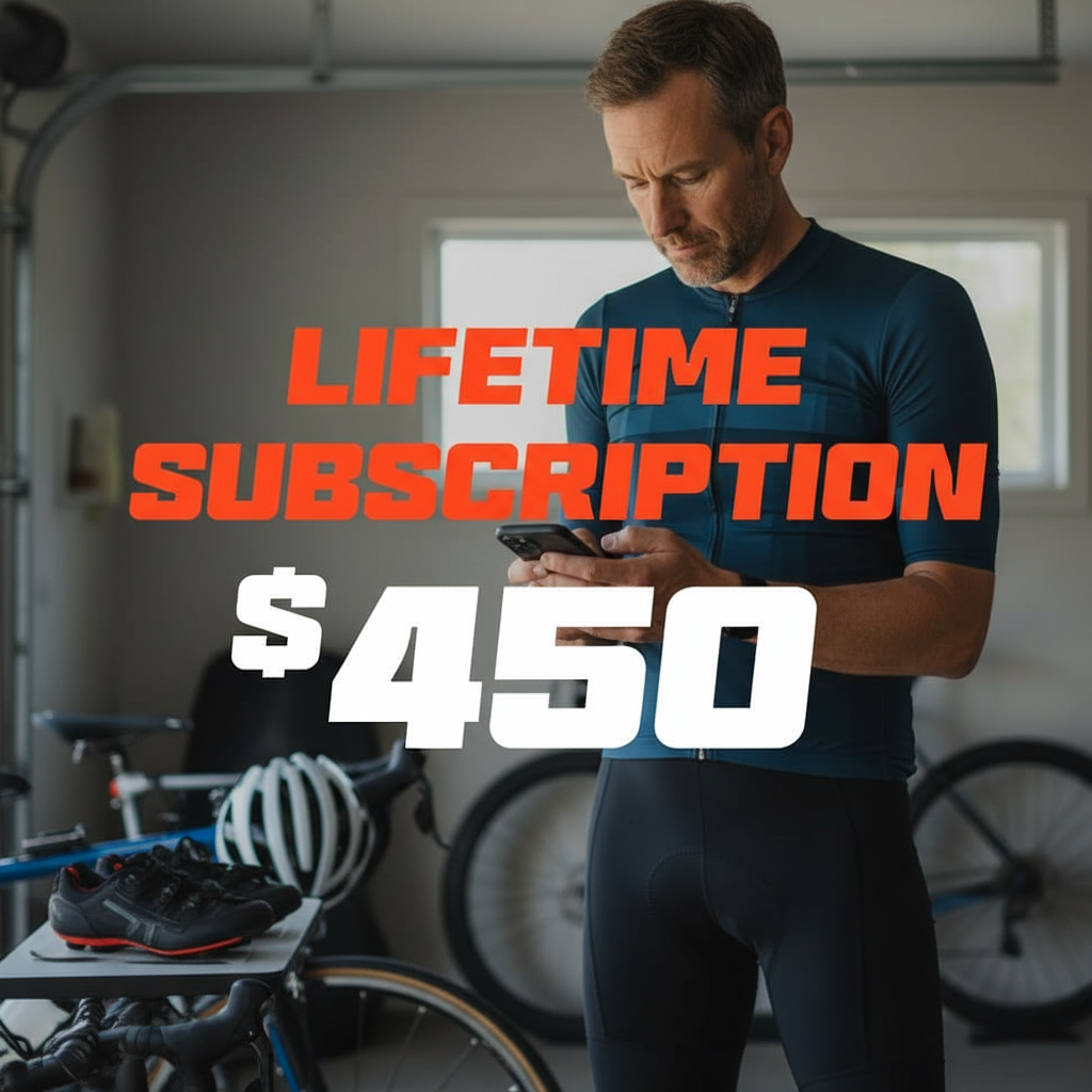 an image of a man standing in a garage looking at his cell phone