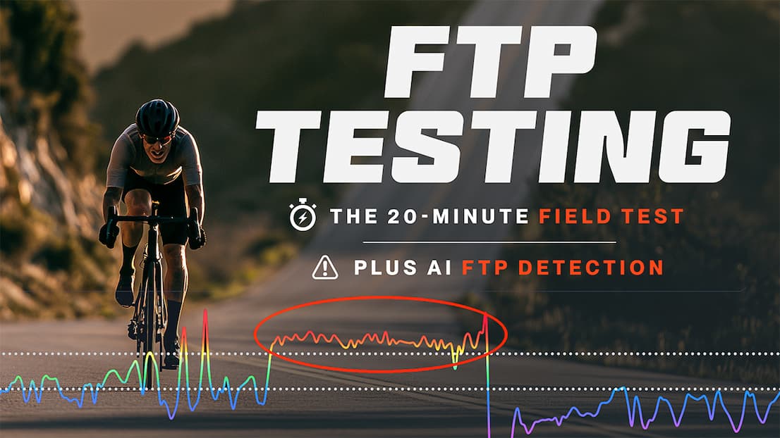 A graphic promoting FTP Testing: The 20-Minute Field Test and Auto FTP Detection