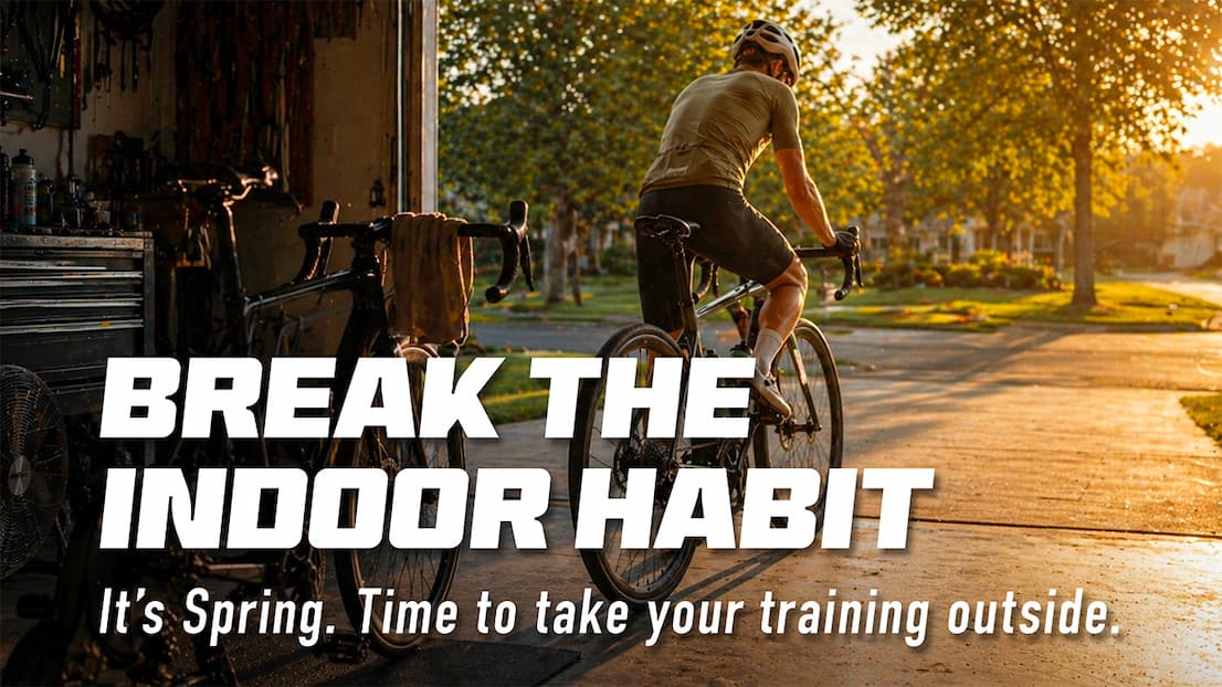Graphic encouraging people to break the indoor habit and start training outside 