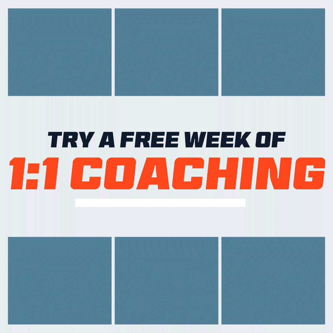 Graphic promoting try a personalized coach for seven days.