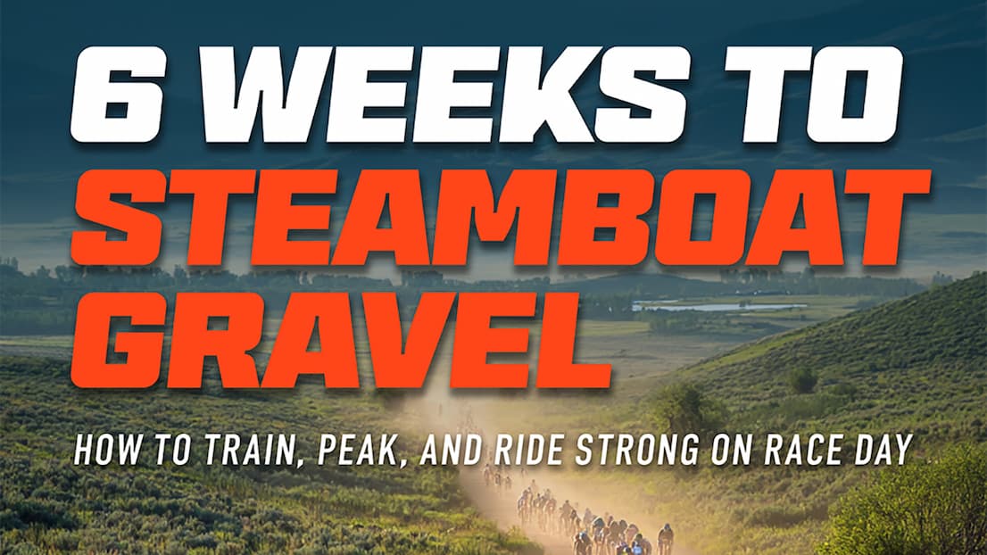 Graphic promoting the six weeks until the Steamboat Gravel Race Guide and Training Plan 
