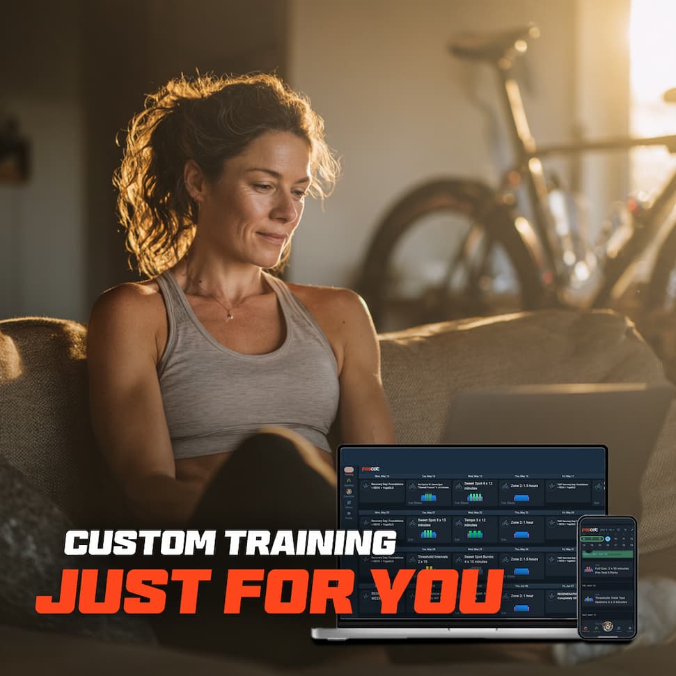Graphic promoting a custom training plan built by CoachCat. 