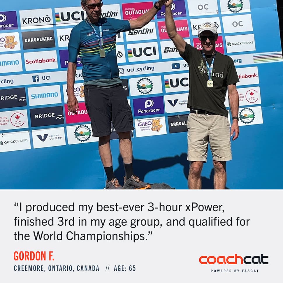 Graphic of a CoachCat athlete testimonial 