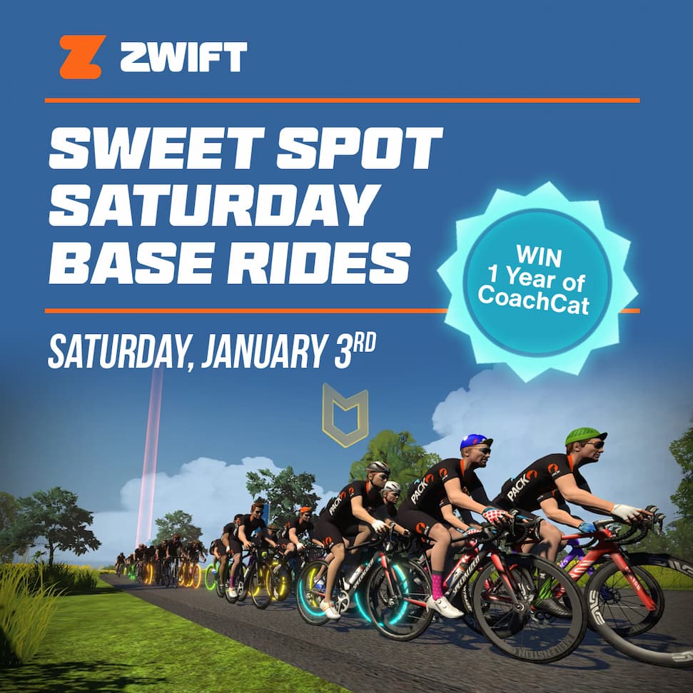 Join us for Saturday Sweet Spot rides on Zwift!