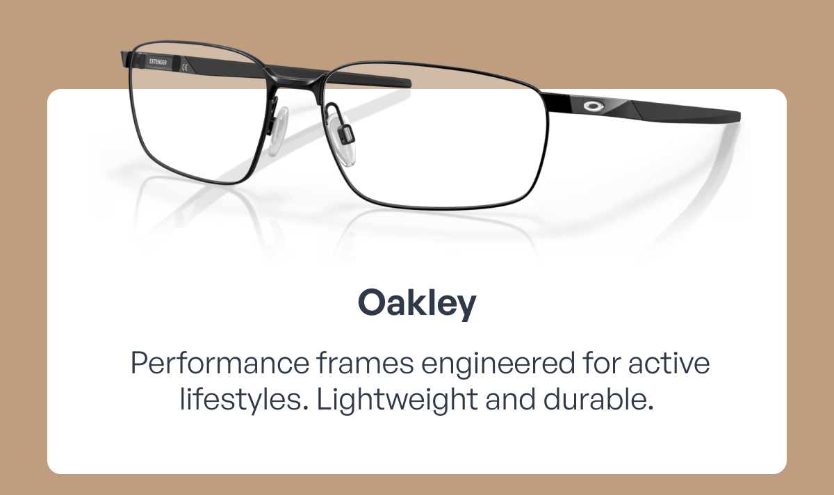 oakley performance frames engineered for active lifestyles. lightweight and durable.