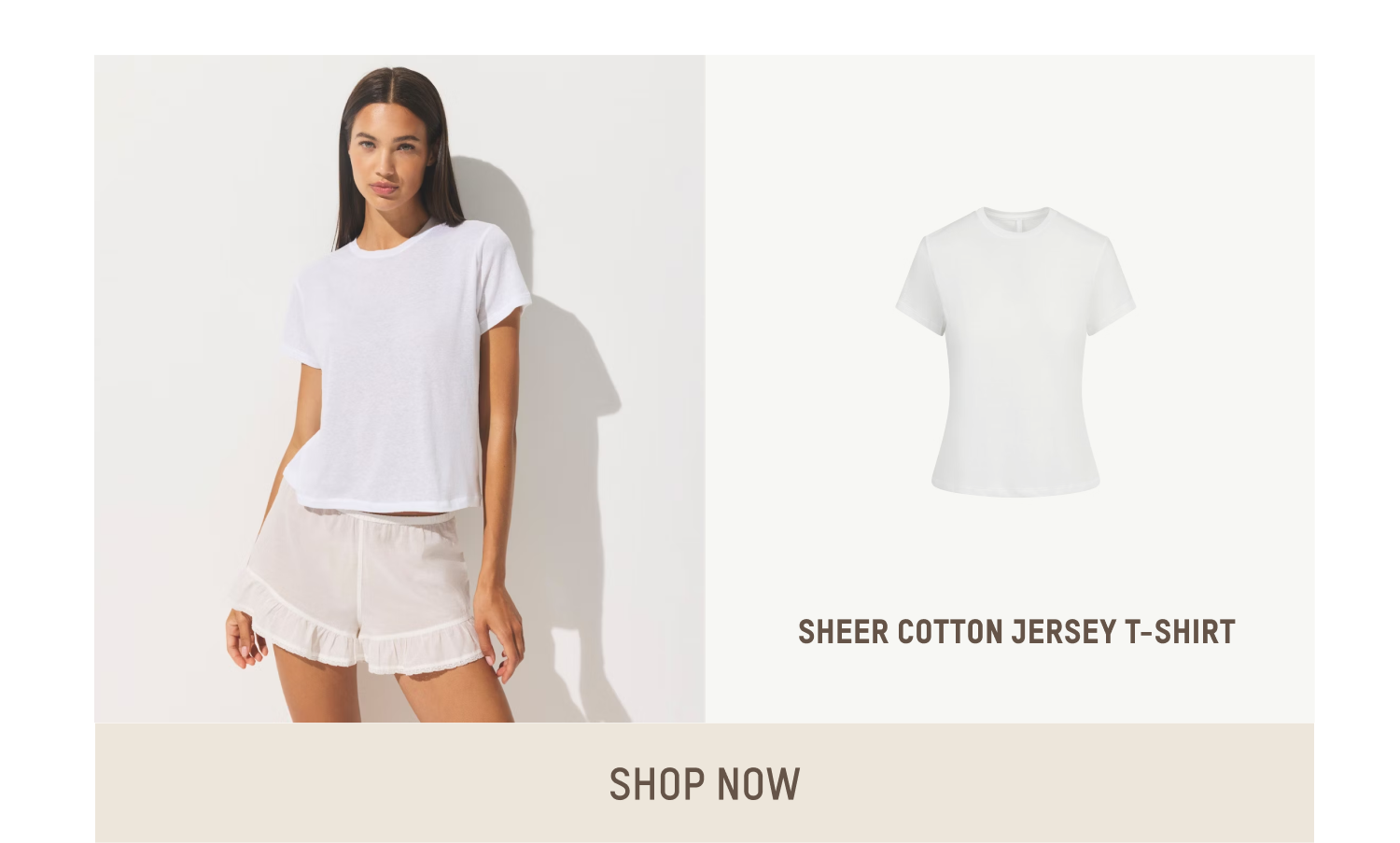 SHEER COTTON JERSEY T-SHIRT