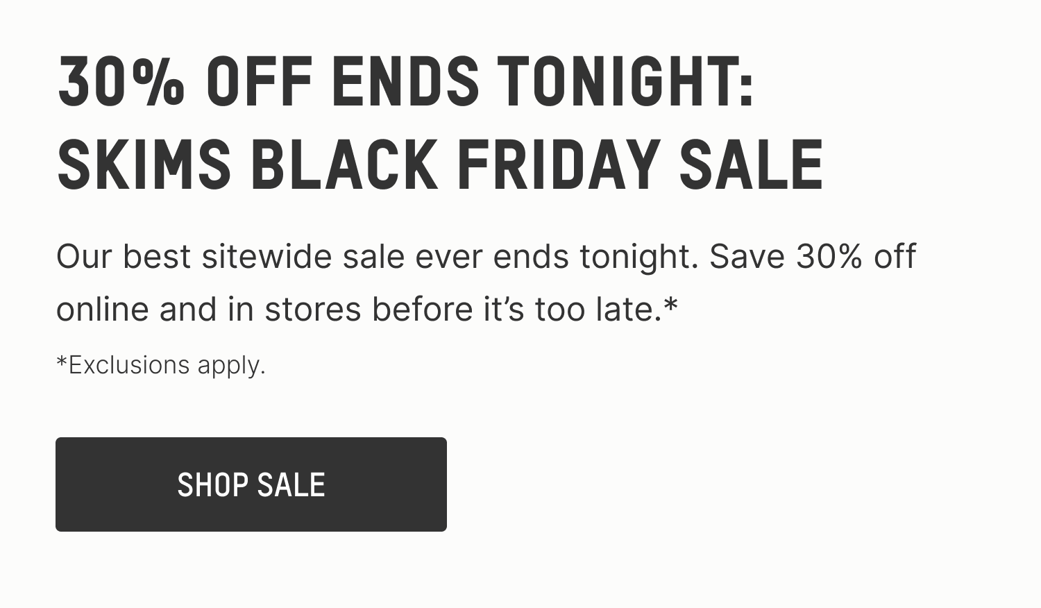 30% OFF SITEWIDE ENDS TONIGHT