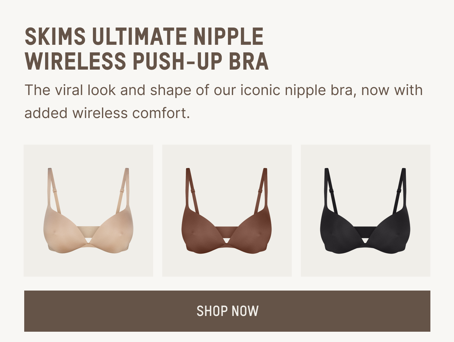 SKIMS ULTIMATE NIPPLE WIRELESS PUSH-UP BRA