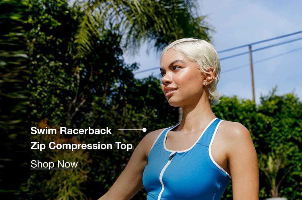 Swim Racerback Zip Compression Top