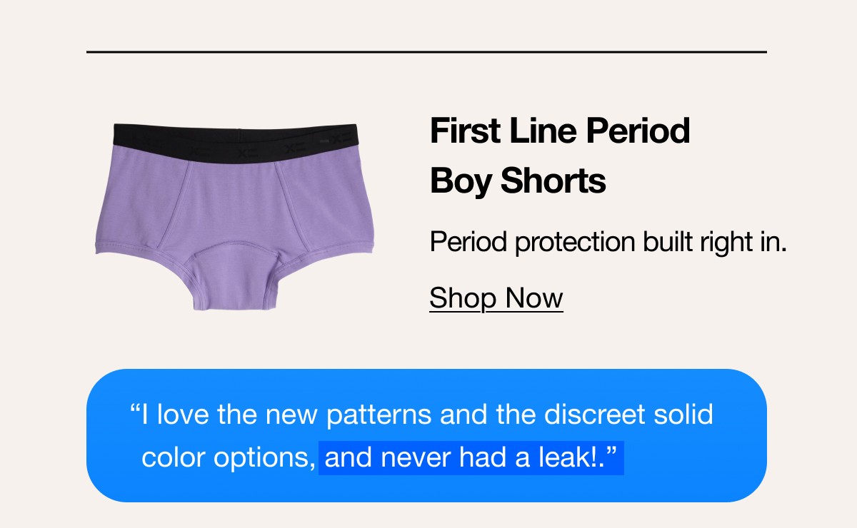 First Line Period Boy Shorts