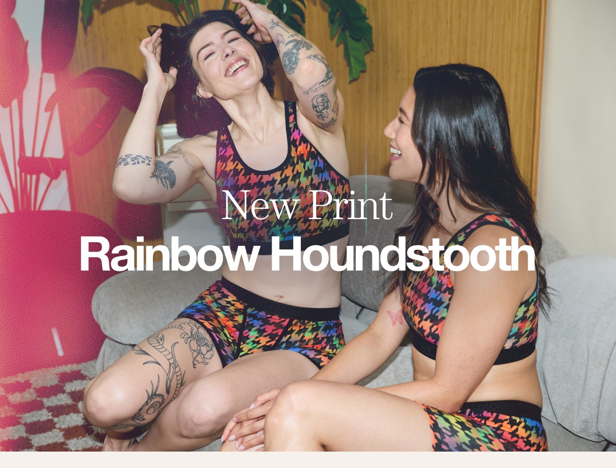 New Print Rainbow Houndstooth