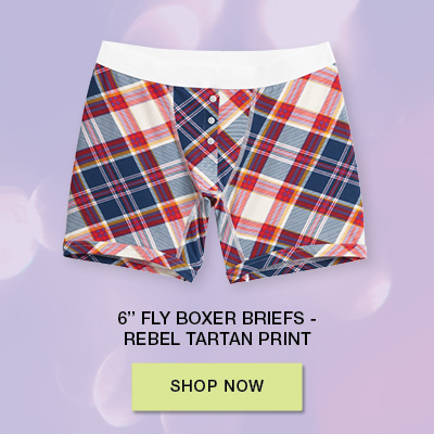 6in Fly Boxer Briefs - Rebel Tartan Print