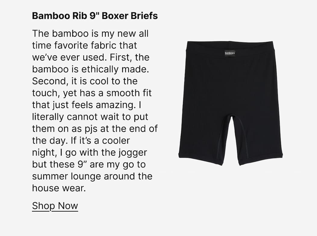 Bamboo Rib 9" Boxer Briefs