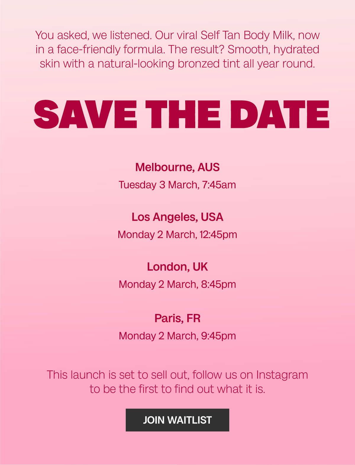 an image of a pink flyer with a photo of a woman in a bikini