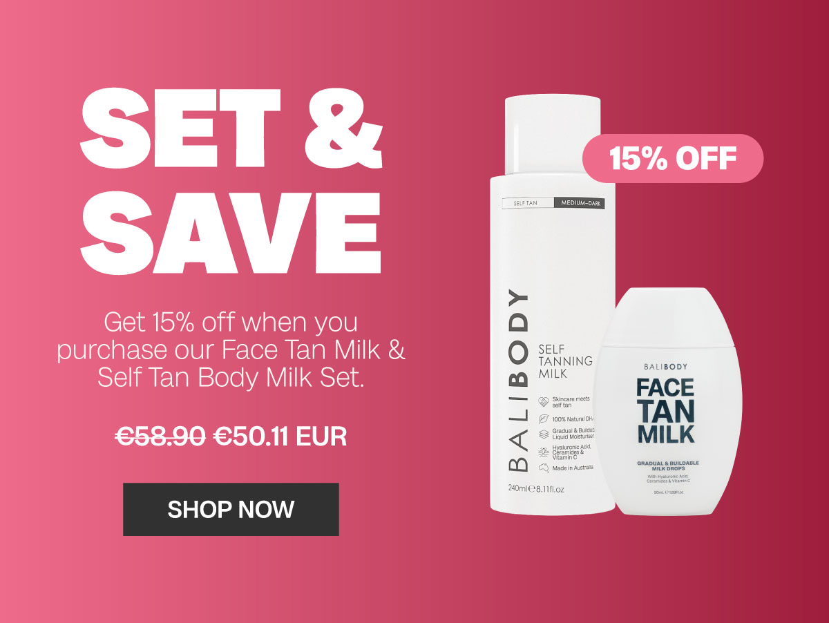 an image of a woman holding a bottle of face tan milk