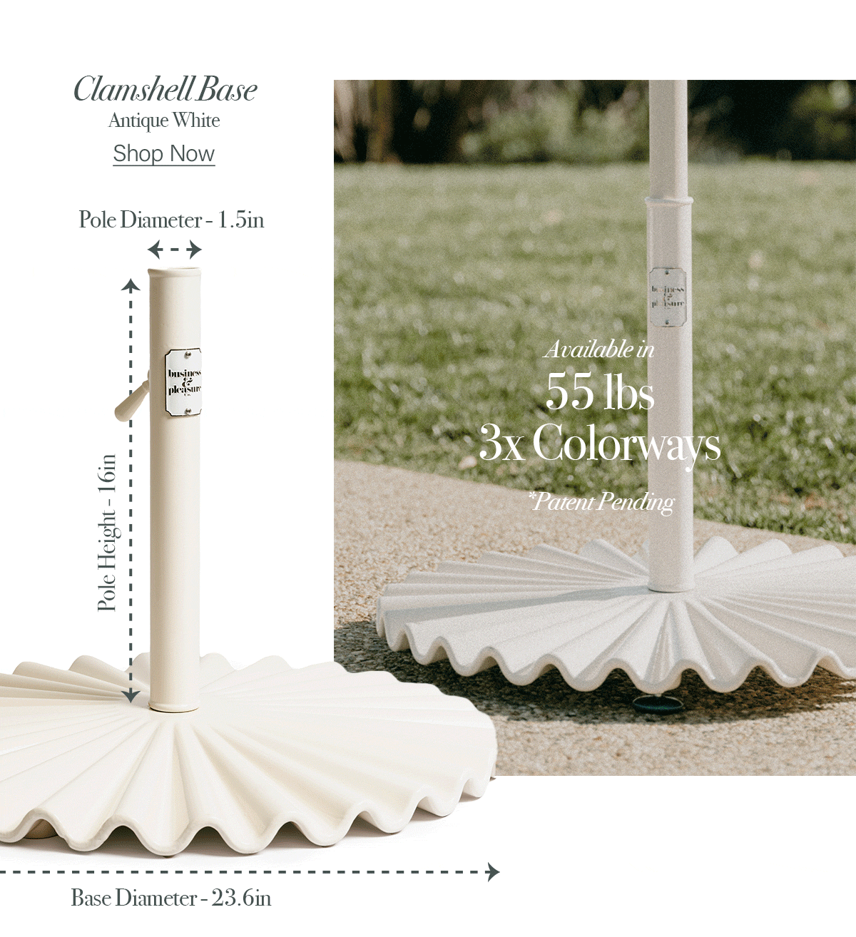 At Home With The Clamshell Base Business & Pleasure Co.