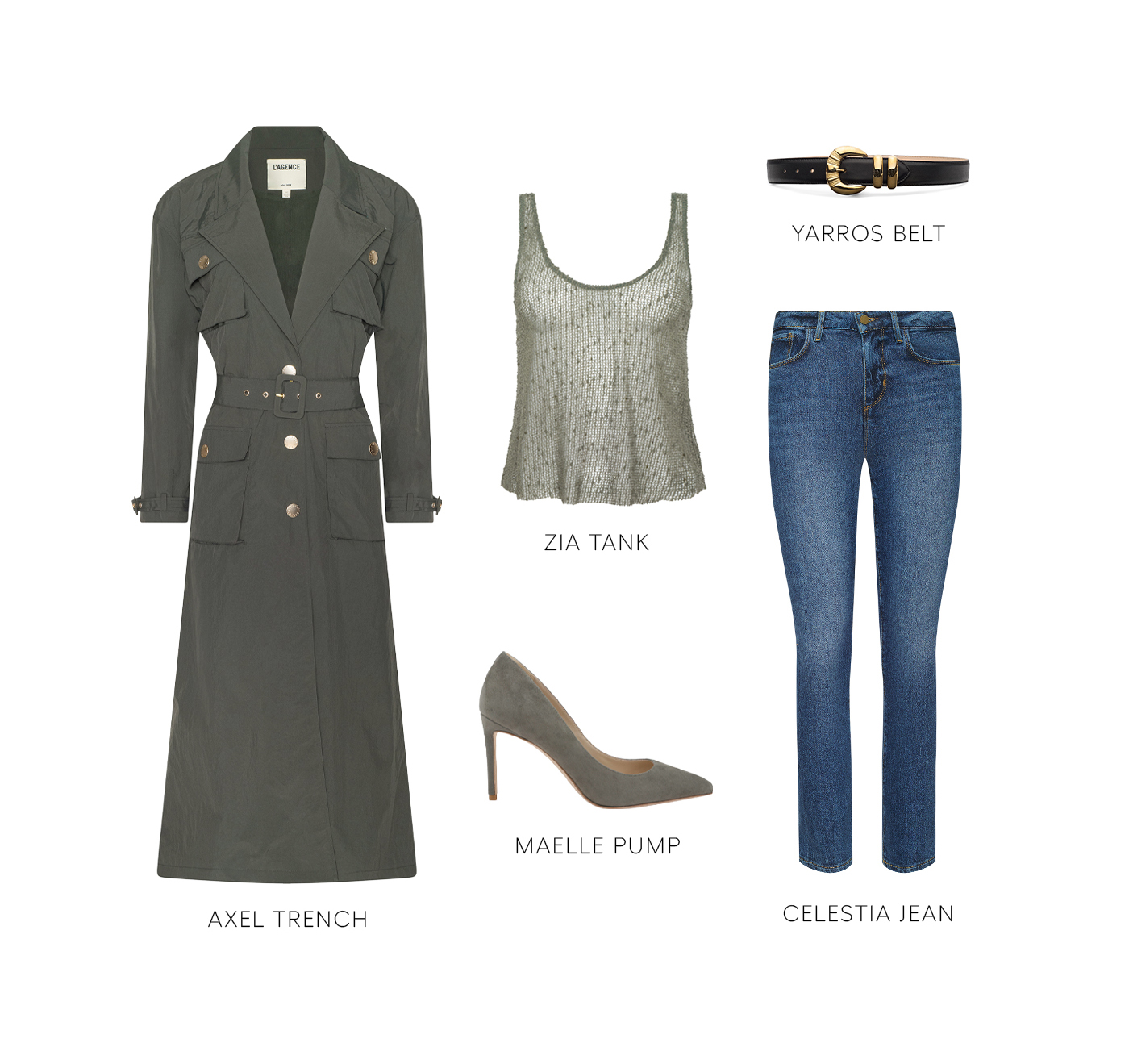 AXEL TRENCH ZIA TANK YARROS BELT MAELLE PUMP CELESTIA JEAN