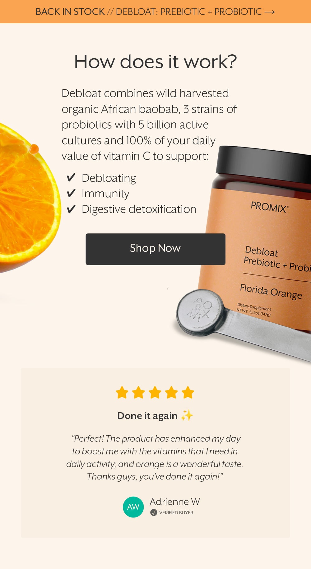 Debloat Prebiotic + Probiotic is back!