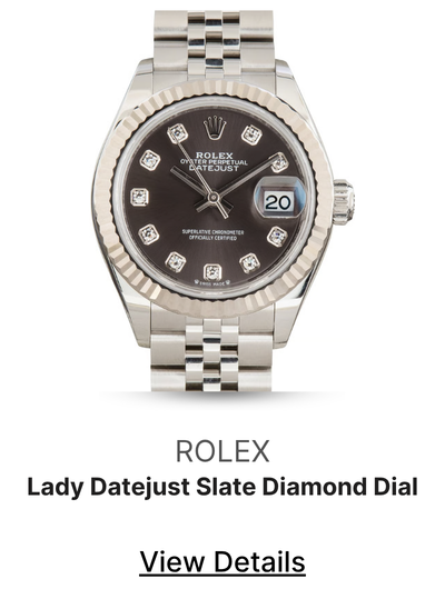 Pre-Owned Rolex Lady Datejust Slate Diamond Dial Ref 279174