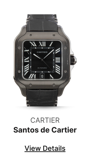 Used Santos de Cartier WSSA0039 Large Black Steel Model