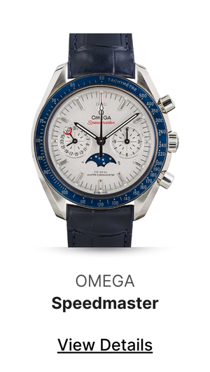 Omega Speedmaster Moonphase Platinum on Leather Strap
