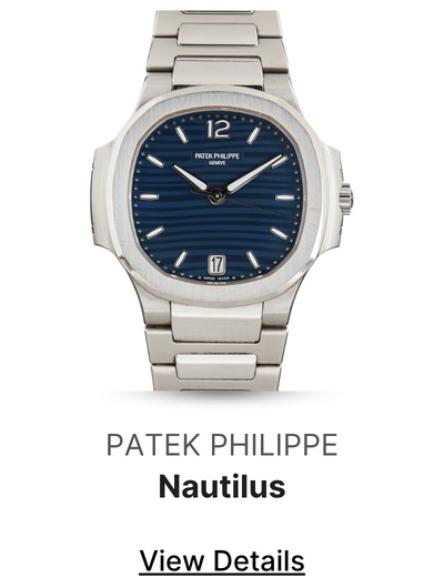 Pre-Owned Ladies Patek Philippe Nautilus Ref 7118 Blue Wave Dial