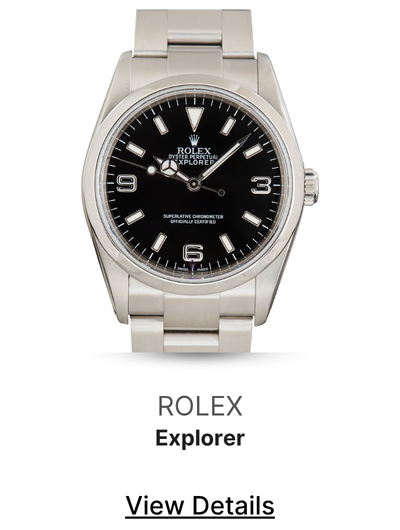 Used Steel Rolex Explorer 36 Ref 114270 Black Arabic Dial