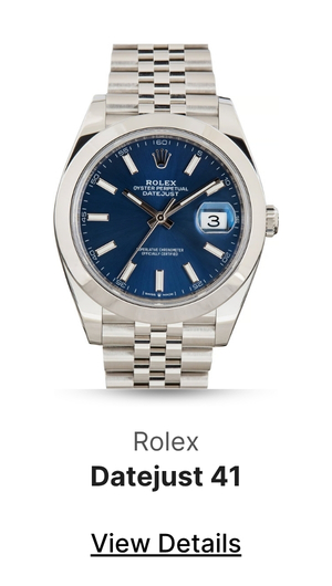 Pre-Owned Blue Dial Rolex Datejust 41 Ref 126300 Jubilee Band