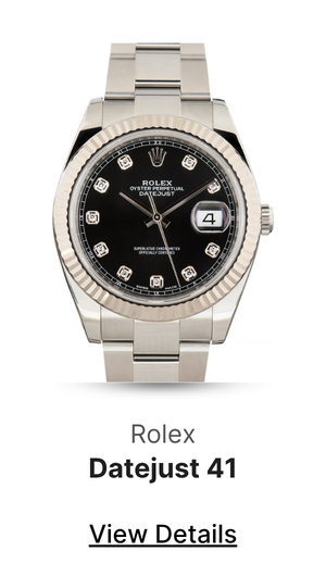 Used Rolex Datejust 41 Black Diamond Dial ref 126334