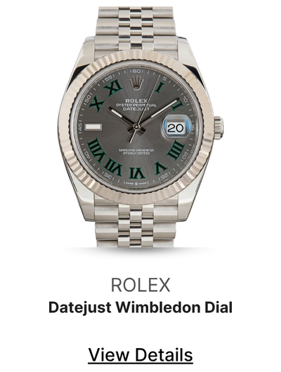 Used Rolex Datejust 41 Steel Ref 126334 Wimbledon Dial