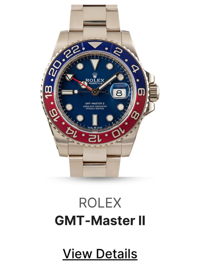 Used 18k White Gold Rolex GMT-Master II Blue Dial Ref 126719BLRO