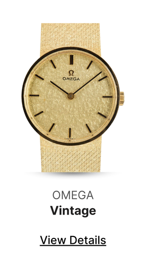 Vintage Yellow Gold Omega Gold Textured Dial