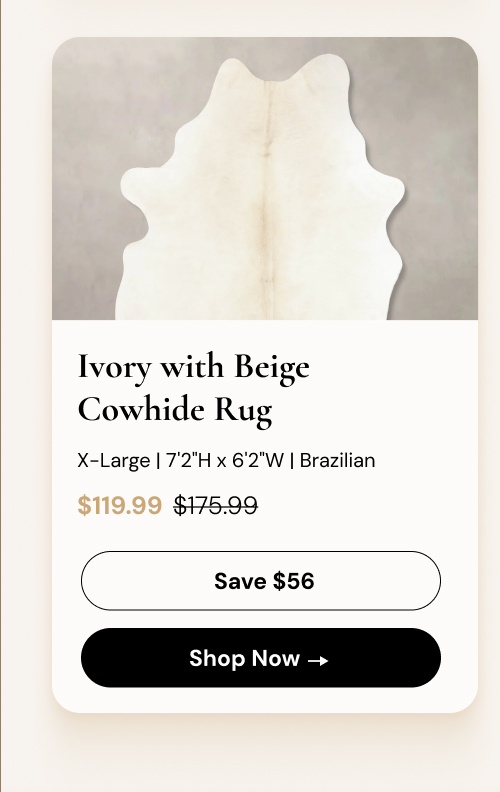 Ivory with Beige Cowhide Rug