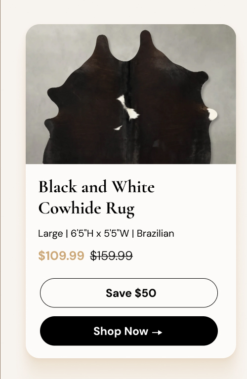 Black and White Cowhide Rug