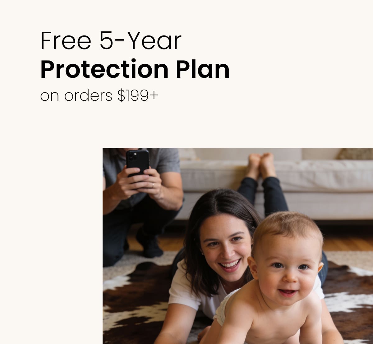 No charge 5-Year Protection Plan on orders 199 USD +