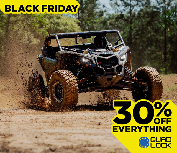 Quad Lock 360 mount shown on a SXS links to Build Your Own collection page