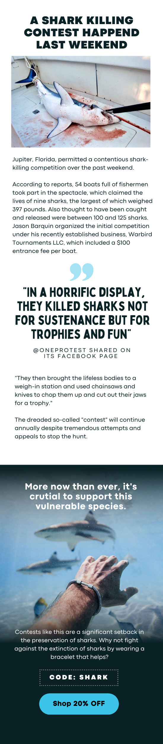 A Shark Killing Contest Happened Last Week...😔 Legend Bracelet