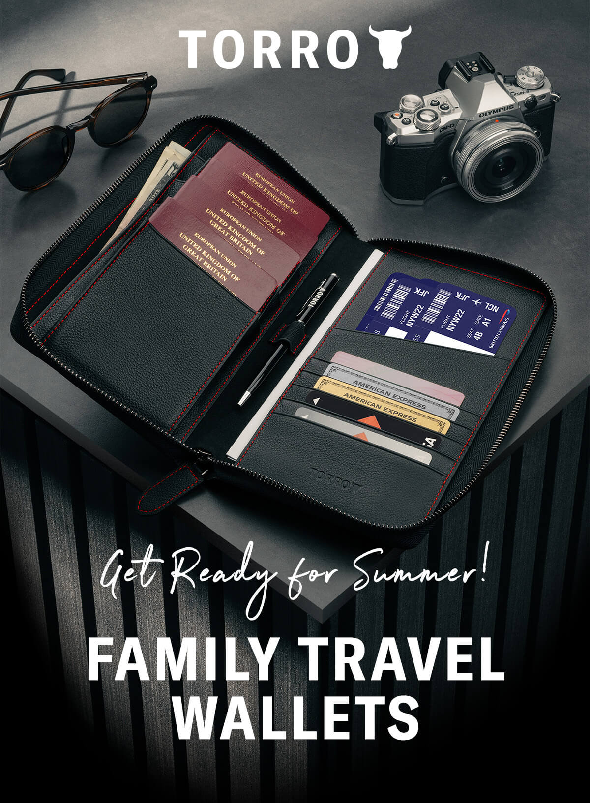 Get Ready for the Summer - Premium Top Grain Leather Family Travel Wallets  - Buy Now