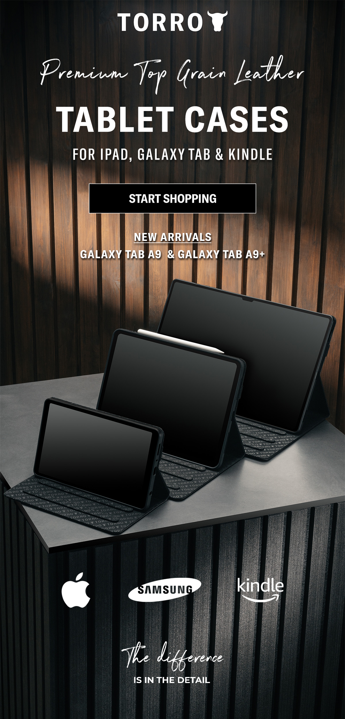 Premium Top Grain Leather Tablet Cases for iPad, Galaxy Tab & Kindle - Start Shopping